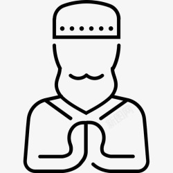 祈祷男子祈祷阿拉伯语男子图标高清图片
