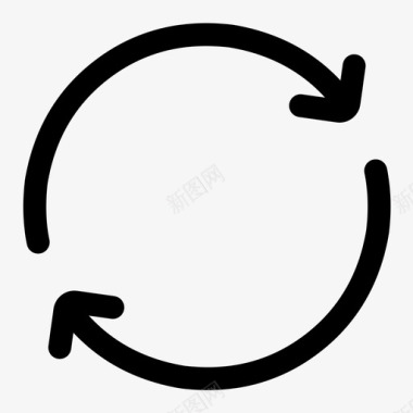 刷新 更新 重置 循环 双箭头 线性图标