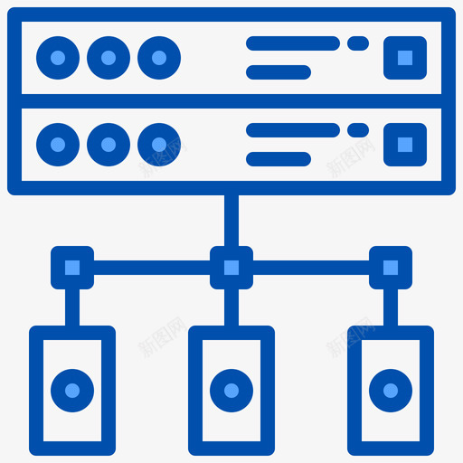 服务器区块链53蓝色图标svg_新图网 https://ixintu.com 区块 服务器 蓝色