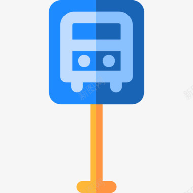 公共汽车站公共交通3号平层图标图标