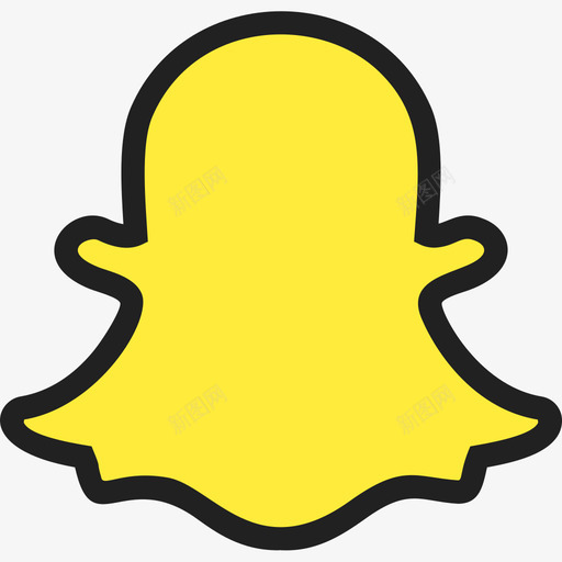 Snapchat社交标志3扁平图标svg_新图网 https://ixintu.com Snapchat 扁平 标志 社交