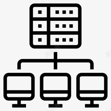 计算机服务器数据库局域网图标图标