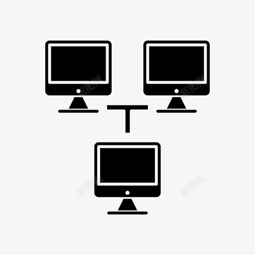 内部网通信连接图标svg_新图网 https://ixintu.com 内部网 图标 字形 本地 网络 连接 通信