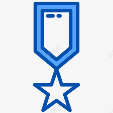 奖牌足球58蓝色图标图标