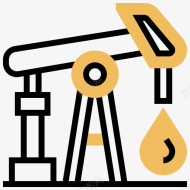 石油平台石油工业13号黄影图标图标