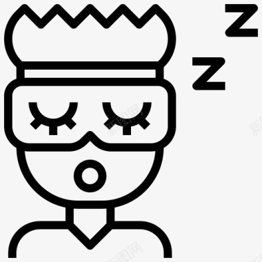 睡眠面具睡眠时间23线性图标图标