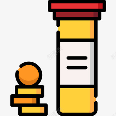 维生素药剂学34线性颜色图标图标