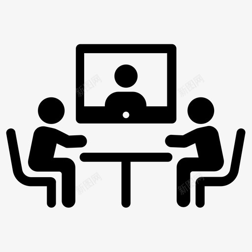 视频会议谈判在线协作图标svg_新图网 https://ixintu.com 会议 协作 在线 存在 桌子 虚拟 视频会议 谈判