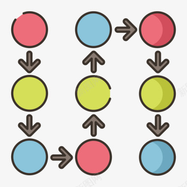 过程信息图4线颜色图标图标