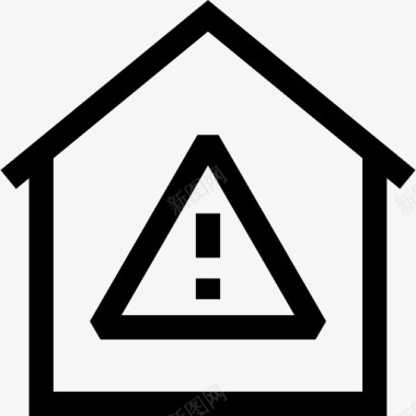 警告智能家居71线性图标图标