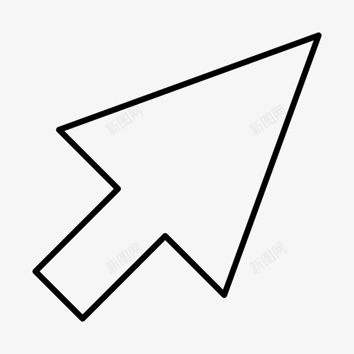 箭头光标线图标svg_新图网 https://ixintu.com 光标 材料 箭头 细线 选择 鼠标