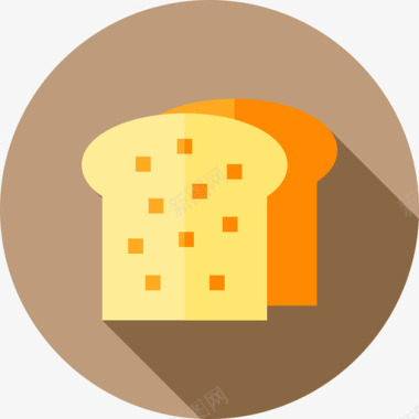 面包30号咖啡厅平的图标图标