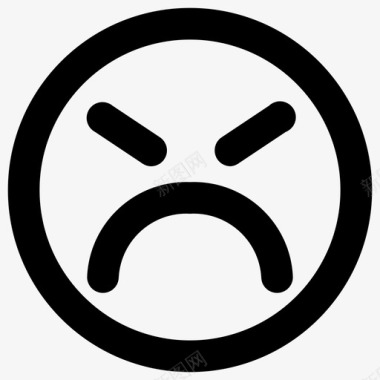 愤怒表情丰满的用户界面2个表情图标图标