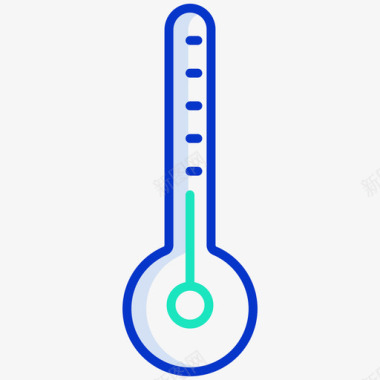 温度计科学技术5轮廓颜色图标图标