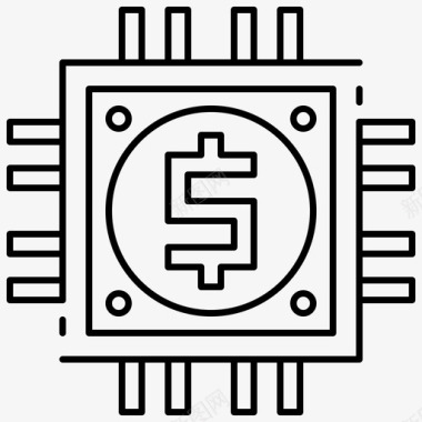 支付处理器商业货币图标图标