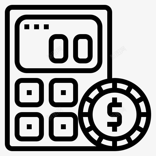 财务计算器工具1线性图标svg_新图网 https://ixintu.com 工具 线性 计算器 财务