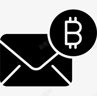 电子邮件加密货币42字形图标图标