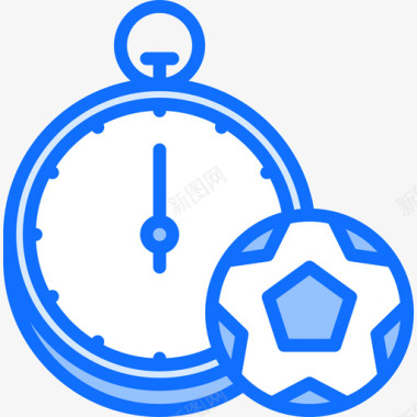 秒表足球70蓝色图标图标