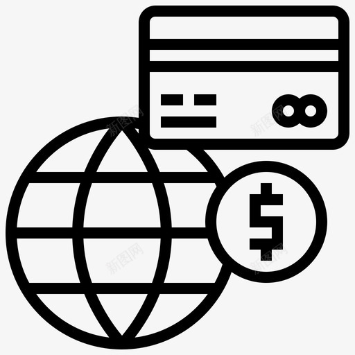 全球支付66线性图标svg_新图网 https://ixintu.com 全球 支付 线性