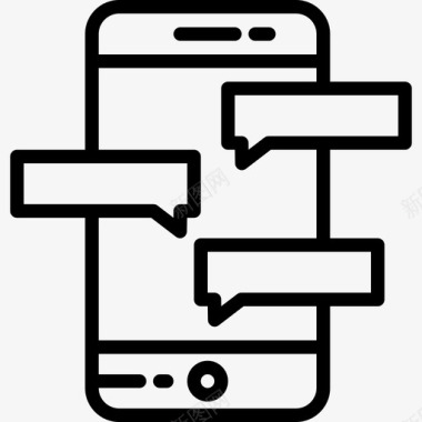 智能手机博客9线性图标图标