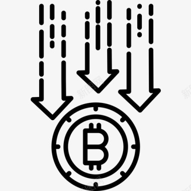 下降比特币加密货币概述图标图标