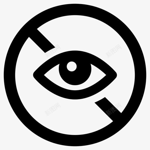 隐藏失明隐形图标svg_新图网 https://ixintu.com 停止观看 失明 禁止观看 隐形 隐藏