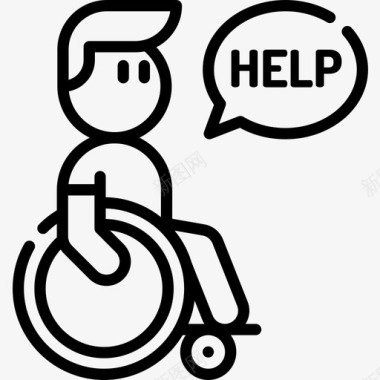 残疾人残疾人援助1直系图标图标