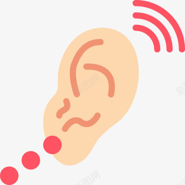 听力无障碍3平坦图标图标