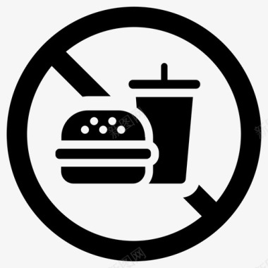 禁止进食禁止饮酒禁止外出就餐图标图标