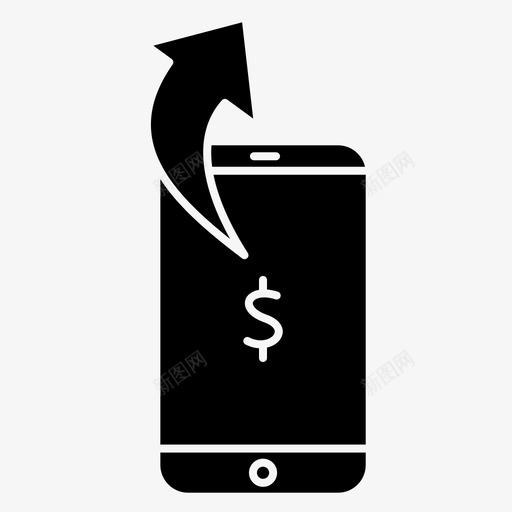 手机移动货币支付图标svg_新图网 https://ixintu.com 发货 字形 手机 支付 汇款 移动 货币
