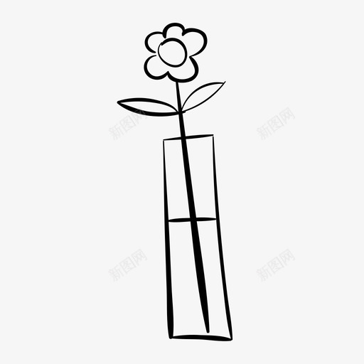 花瓶里的花花匠手绘图标svg_新图网 https://ixintu.com 叶子 家居装饰 手绘 植物 花匠 花瓶里的花 高花