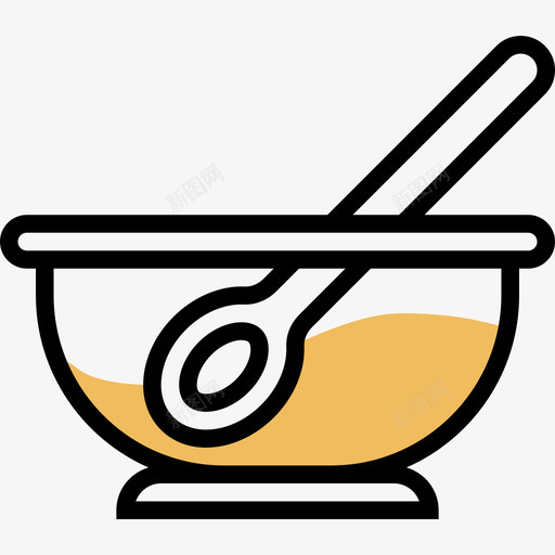 碗厨房工具22黄色阴影图标svg_新图网 https://ixintu.com 厨房 工具 阴影 黄色