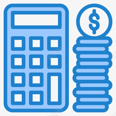 预算财务和会计5蓝色图标图标