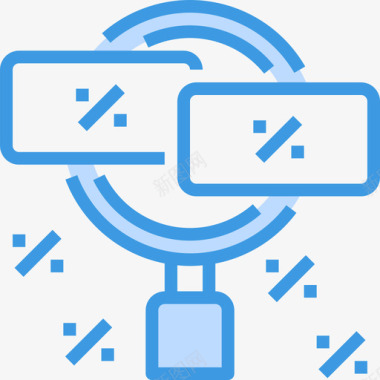放大镜8折蓝色图标图标
