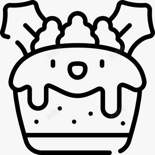纸杯蛋糕圣诞食品直系食品图标svg_新图网 https://ixintu.com 圣诞食品 直系食品 纸杯蛋糕