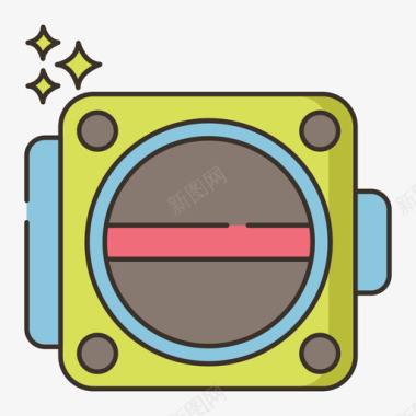 节气门洗车机2线性颜色图标图标