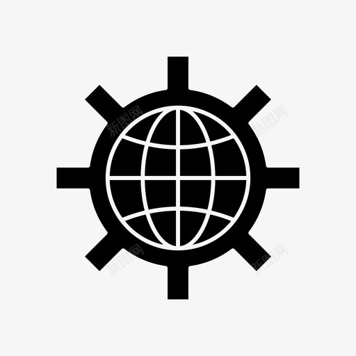 世界设置配置全局图标svg_新图网 https://ixintu.com 世界 全局 图标 字形 设置 配置