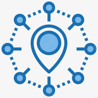 地点商业生态系统蓝色图标图标