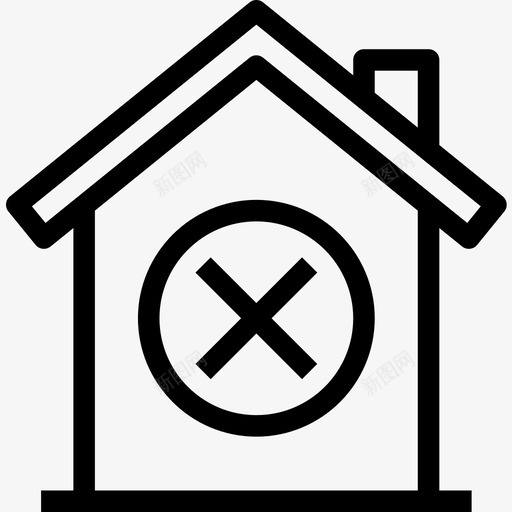 住宅公寓取消图标svg_新图网 https://ixintu.com 住宅 公寓 取消 居住 房产 房子 空间