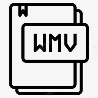 Wmv文件类型14线性图标图标