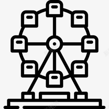 摩天轮城市生活15直线型图标图标