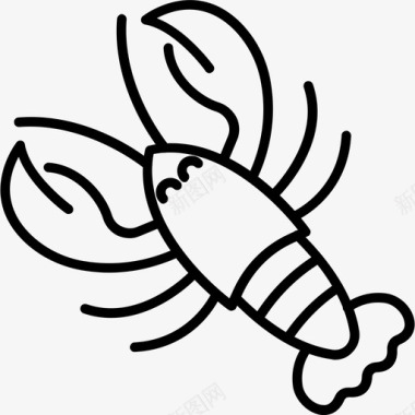 龙虾甲壳类动物鱼图标图标