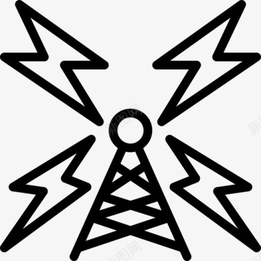 收音机9线性天线图标图标