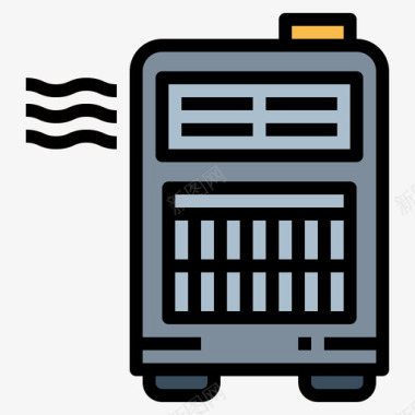 加热器冬季84线性颜色图标图标