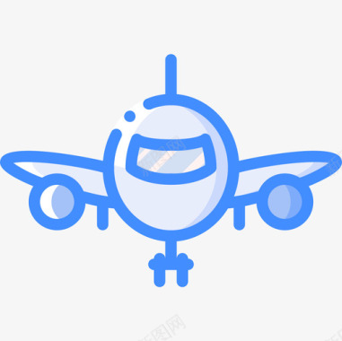 飞机机场95蓝色图标图标