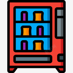 自动便利自动售货机便利设施6线性颜色图标高清图片