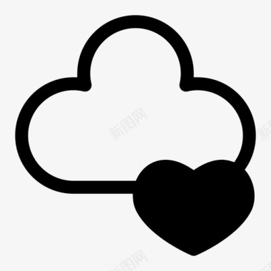 云计算云网络心脏图标图标