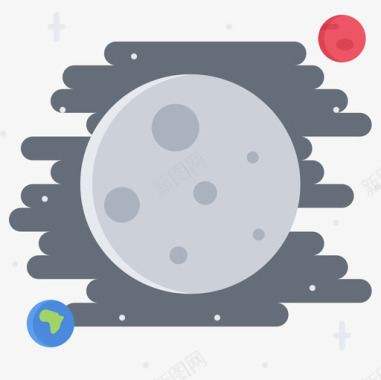 月亮太空112平的图标图标