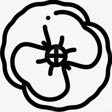 罂粟花17线形图标图标