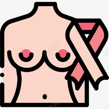 乳腺癌世界癌症意识日11线性颜色图标图标